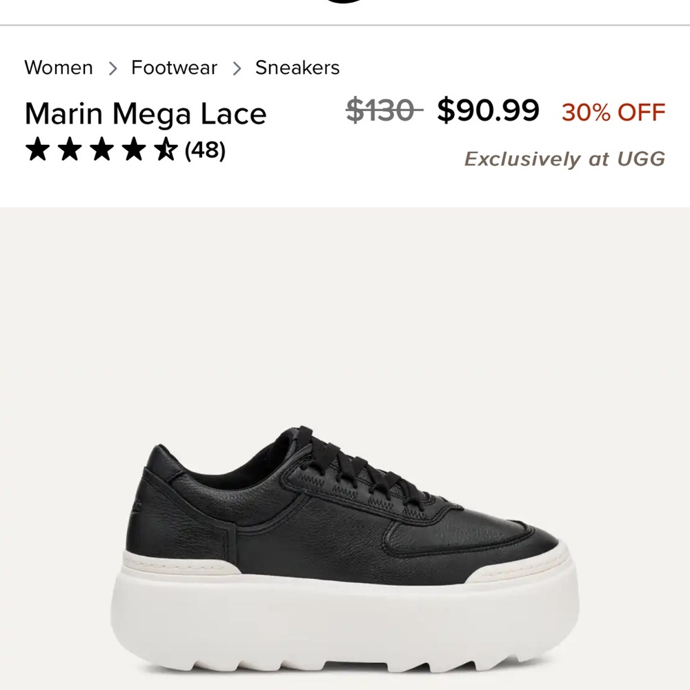 Ugg Marin Mega Lace sneakers 8.5 Black